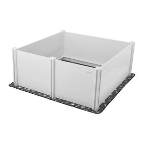 Dogs Whelping Box, 60 x 60 x 24 inch, Plastic PVC Puppies Playpen with Height Adjustable Door and Washable Pee Pad
